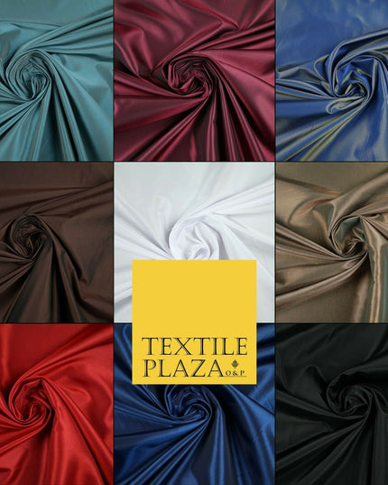 9 COLOURS - Plain Dyed Lightweight Faux Matte Silk TAFFETA Dress Lining Fabric