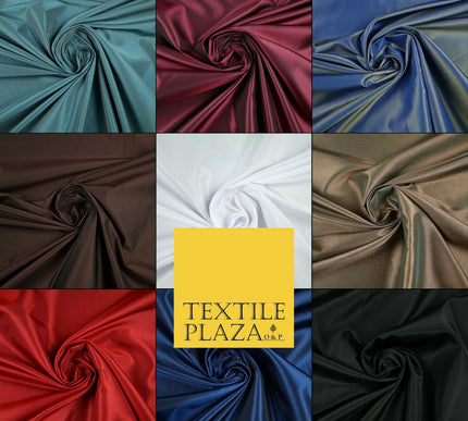 9 COLOURS - Plain Dyed Lightweight Faux Matte Silk TAFFETA Dress Lining Fabric