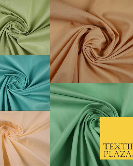Premium Plain 100% PURE COTTON Dress Craft Material - 5 COLOURS - 44" / 47" Wide
