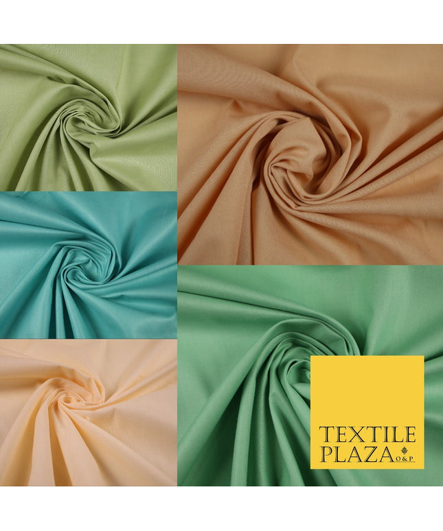 Premium Plain 100% PURE COTTON Dress Craft Material - 5 COLOURS - 44" / 47" Wide