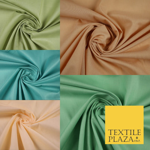 Premium Plain 100% PURE COTTON Dress Craft Material - 5 COLOURS - 44" / 47" Wide