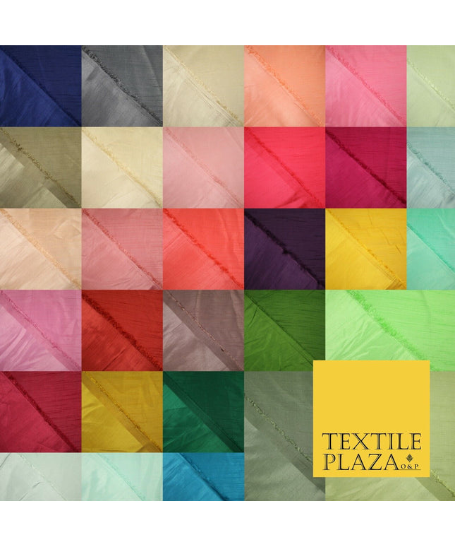 OVER 30 COLOURS - Faux Dupion Slub Silk Matte Shantung Fabric Material 44" Wide
