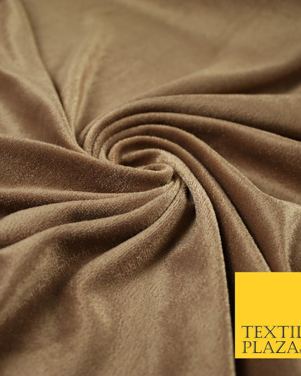 Luxury Soft Plain Velvet Velour Fabric Stretch Spandex Material - 6 COLOURS 55"