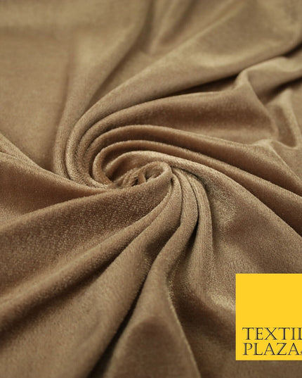 Luxury Soft Plain Velvet Velour Fabric Stretch Spandex Material - 6 COLOURS 55"