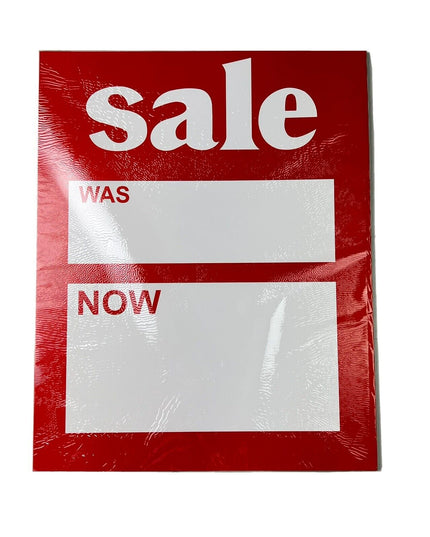 12 Pack LARGE SALE WAS NOW Cards Price Label Discount Shop Pricing Sign Cards