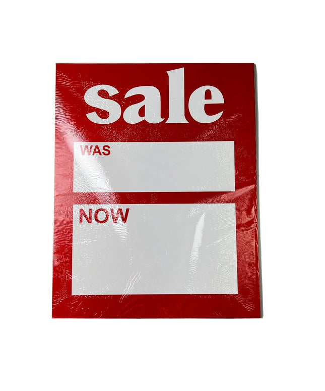 12 Pack LARGE SALE WAS NOW Cards Price Label Discount Shop Pricing Sign Cards
