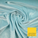 Luxury Soft Plain Velvet Velour Fabric Stretch Spandex Material - 6 COLOURS 55"