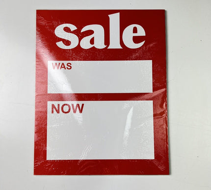 12 Pack LARGE SALE WAS NOW Cards Price Label Discount Shop Pricing Sign Cards