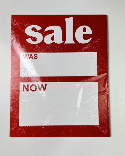 12 Pack LARGE SALE WAS NOW Cards Price Label Discount Shop Pricing Sign Cards