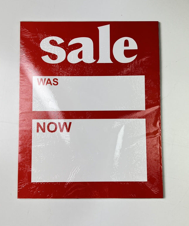 12 Pack LARGE SALE WAS NOW Cards Price Label Discount Shop Pricing Sign Cards