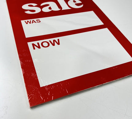 12 Pack LARGE SALE WAS NOW Cards Price Label Discount Shop Pricing Sign Cards