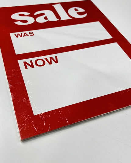 12 Pack LARGE SALE WAS NOW Cards Price Label Discount Shop Pricing Sign Cards