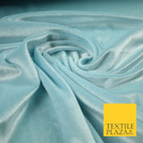Luxury Soft Plain Velvet Velour Fabric Stretch Spandex Material - 6 COLOURS 55"