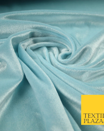 Luxury Soft Plain Velvet Velour Fabric Stretch Spandex Material - 6 COLOURS 55"