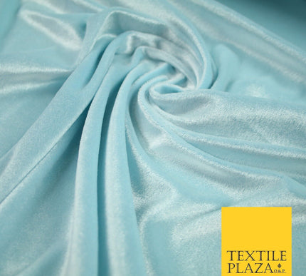 Luxury Soft Plain Velvet Velour Fabric Stretch Spandex Material - 6 COLOURS 55"