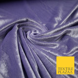 Luxury Soft Plain Velvet Velour Fabric Stretch Spandex Material - 6 COLOURS 55"