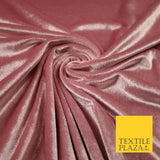 Luxury Soft Plain Velvet Velour Fabric Stretch Spandex Material - 6 COLOURS 55"