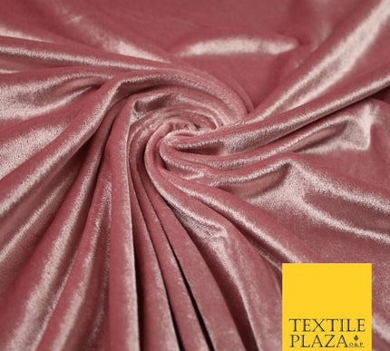 Luxury Soft Plain Velvet Velour Fabric Stretch Spandex Material - 6 COLOURS 55"