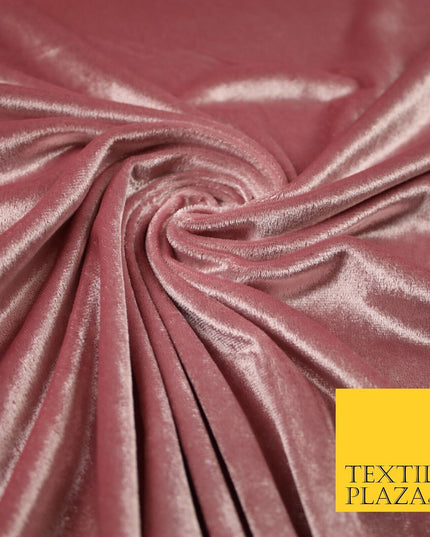 Luxury Soft Plain Velvet Velour Fabric Stretch Spandex Material - 6 COLOURS 55"