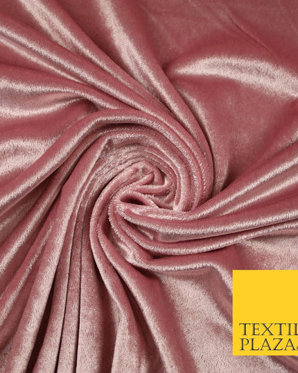 Luxury Soft Plain Velvet Velour Fabric Stretch Spandex Material - 6 COLOURS 55"