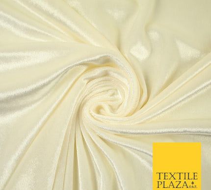 Luxury Soft Plain Velvet Velour Fabric Stretch Spandex Material - 6 COLOURS 55"