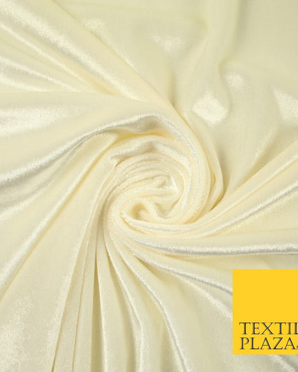 Luxury Soft Plain Velvet Velour Fabric Stretch Spandex Material - 6 COLOURS 55"