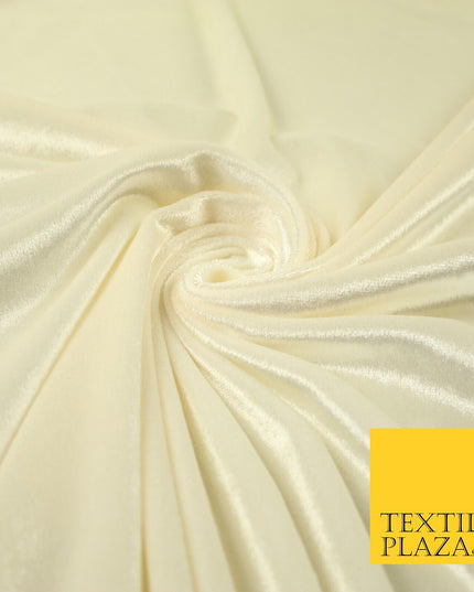 Luxury Soft Plain Velvet Velour Fabric Stretch Spandex Material - 6 COLOURS 55"