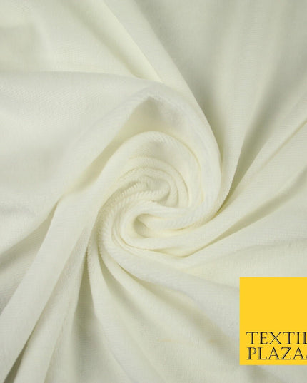 Luxury Soft Plain Velvet Velour Fabric Stretch Spandex Material - 6 COLOURS 55"