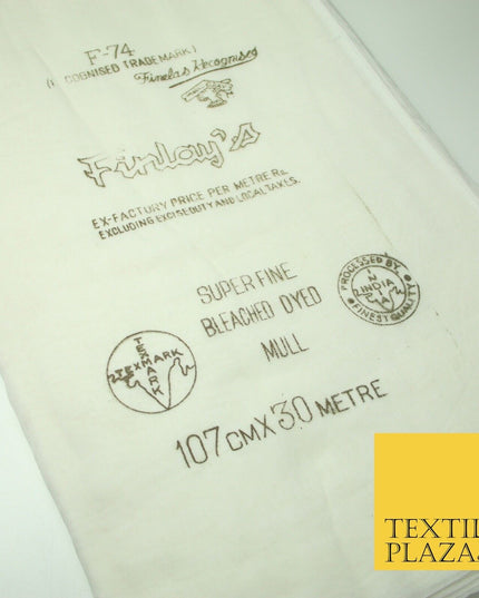 30 Metre Roll IVORY Fine Soft 100% Cotton Muslin Gauze Strain Sheer Mesh 7466