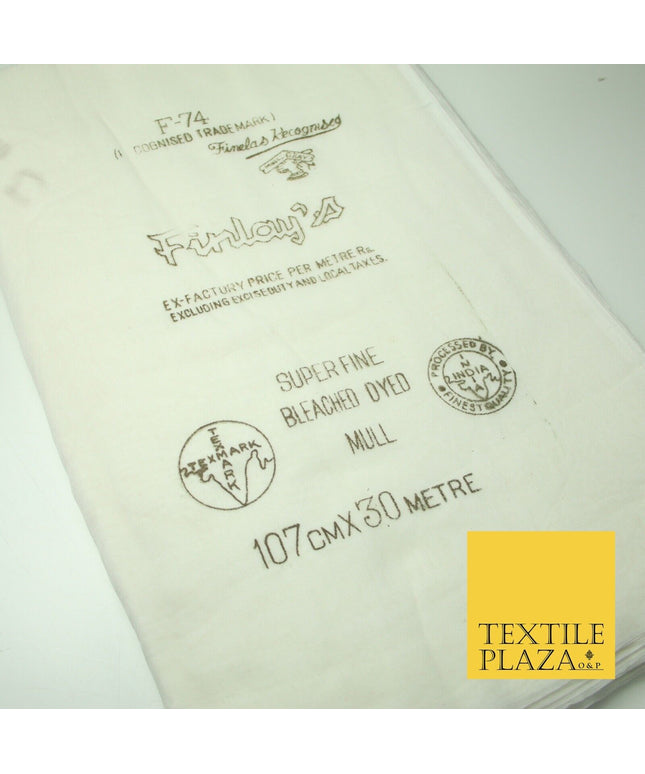 30 Metre Roll IVORY Fine Soft 100% Cotton Muslin Gauze Strain Sheer Mesh 7466