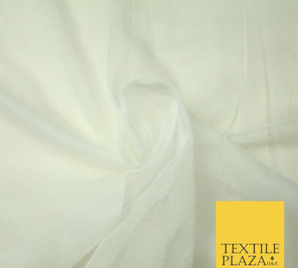 30 Metre Roll IVORY Fine Soft 100% Cotton Muslin Gauze Strain Sheer Mesh 7466