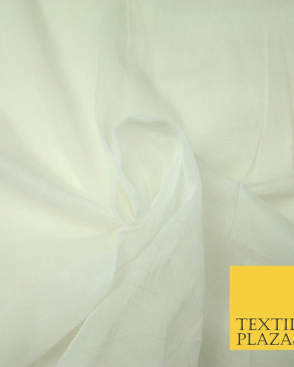 30 Metre Roll IVORY Fine Soft 100% Cotton Muslin Gauze Strain Sheer Mesh 7466