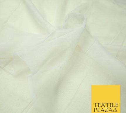 30 Metre Roll IVORY Fine Soft 100% Cotton Muslin Gauze Strain Sheer Mesh 7466
