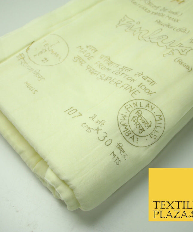 CREAM Super Fine Soft 100% Cotton Muslin Cheese Cloth Mesh Mul Mul 42" Wide 7465