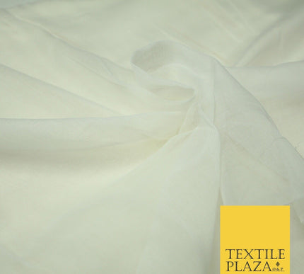 30 Metre Roll IVORY Fine Soft 100% Cotton Muslin Gauze Strain Sheer Mesh 7466