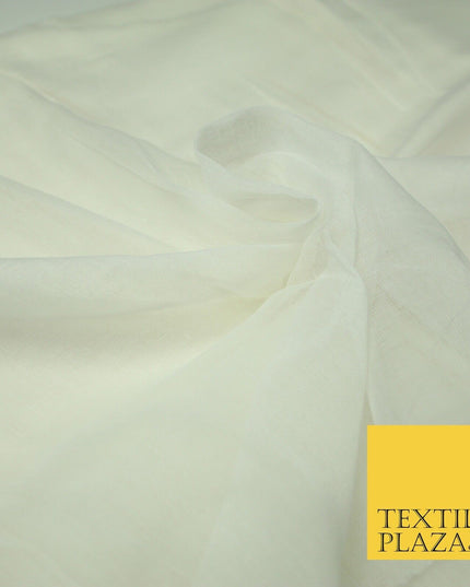 30 Metre Roll IVORY Fine Soft 100% Cotton Muslin Gauze Strain Sheer Mesh 7466