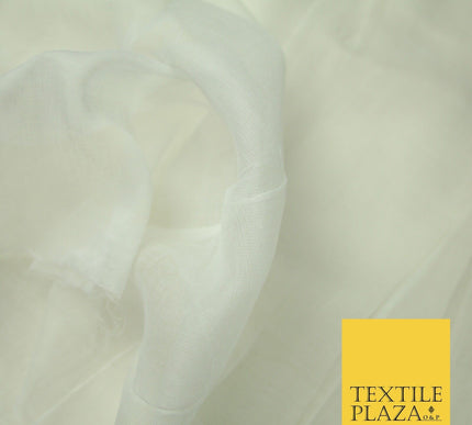 30 Metre Roll IVORY Fine Soft 100% Cotton Muslin Gauze Strain Sheer Mesh 7466