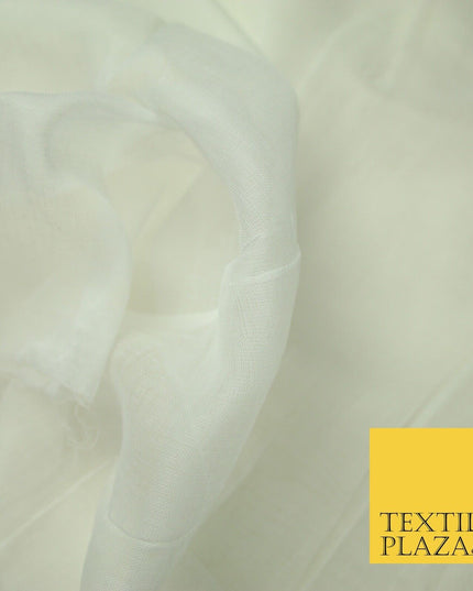 30 Metre Roll IVORY Fine Soft 100% Cotton Muslin Gauze Strain Sheer Mesh 7466