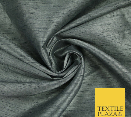 OVER 55 COLOURS Plain Dyed Faux Dupion Raw Silk 100% Polyester Dress Fabric 44"