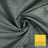 OVER 55 COLOURS Plain Dyed Faux Dupion Raw Silk 100% Polyester Dress Fabric 44"