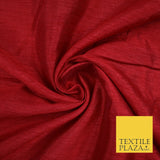 OVER 55 COLOURS Plain Dyed Faux Dupion Raw Silk 100% Polyester Dress Fabric 44"