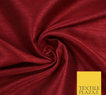 OVER 55 COLOURS Plain Dyed Faux Dupion Raw Silk 100% Polyester Dress Fabric 44"