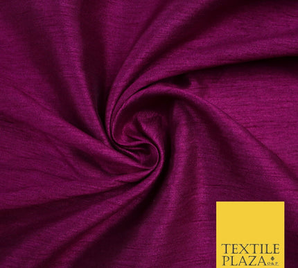 OVER 55 COLOURS Plain Dyed Faux Dupion Raw Silk 100% Polyester Dress Fabric 44"