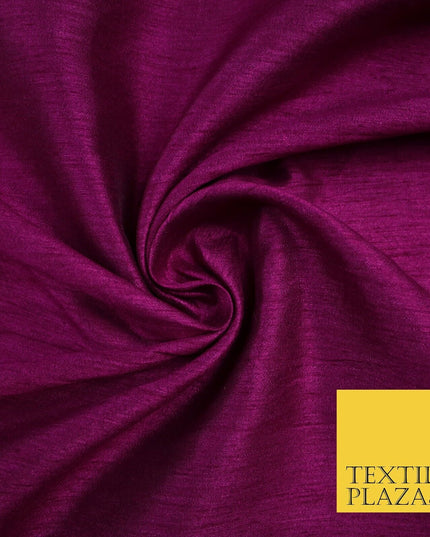 OVER 55 COLOURS Plain Dyed Faux Dupion Raw Silk 100% Polyester Dress Fabric 44"