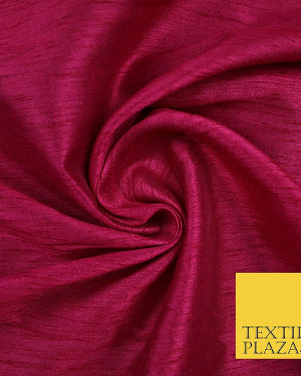 OVER 55 COLOURS Plain Dyed Faux Dupion Raw Silk 100% Polyester Dress Fabric 44"