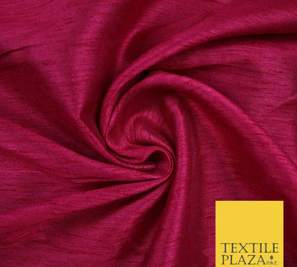 OVER 55 COLOURS Plain Dyed Faux Dupion Raw Silk 100% Polyester Dress Fabric 44"