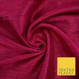 OVER 55 COLOURS Plain Dyed Faux Dupion Raw Silk 100% Polyester Dress Fabric 44"