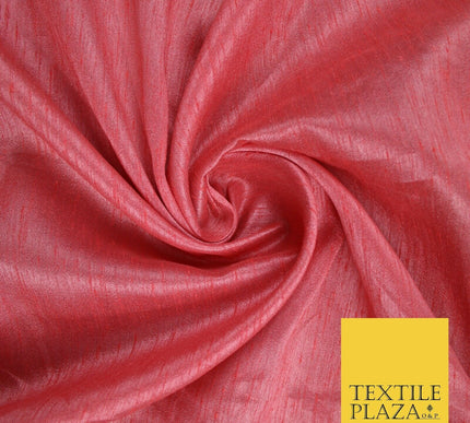 OVER 55 COLOURS Plain Dyed Faux Dupion Raw Silk 100% Polyester Dress Fabric 44"