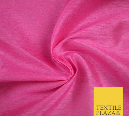 OVER 55 COLOURS Plain Dyed Faux Dupion Raw Silk 100% Polyester Dress Fabric 44"