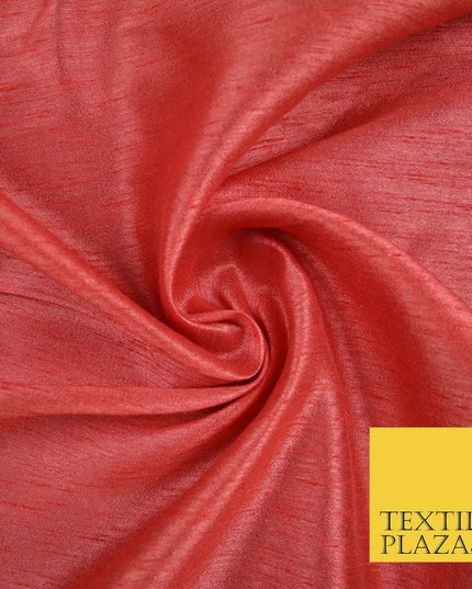 OVER 55 COLOURS Plain Dyed Faux Dupion Raw Silk 100% Polyester Dress Fabric 44"